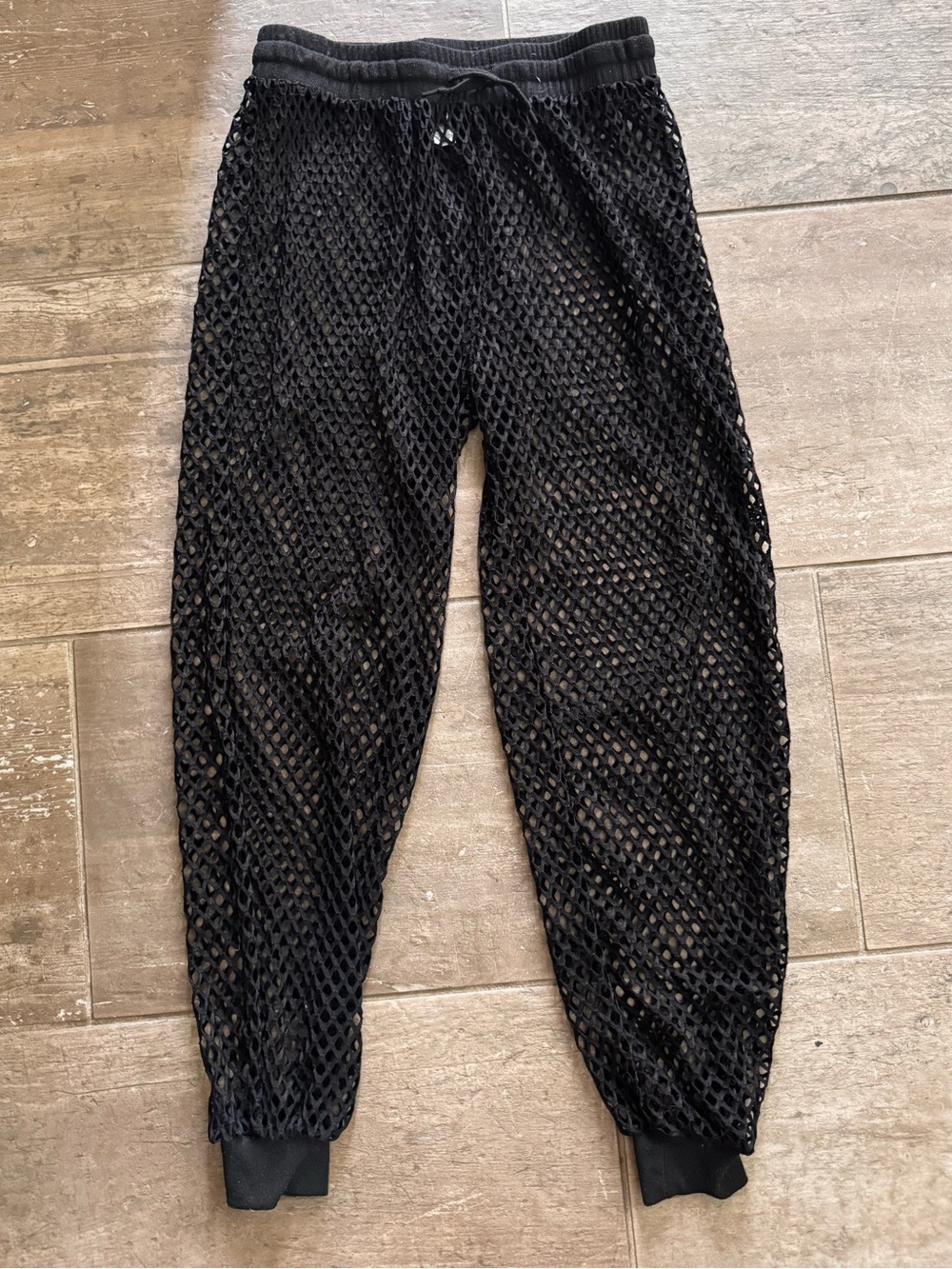 Club Exx Black Mesh Jogger Pants/Cover Up, Size M